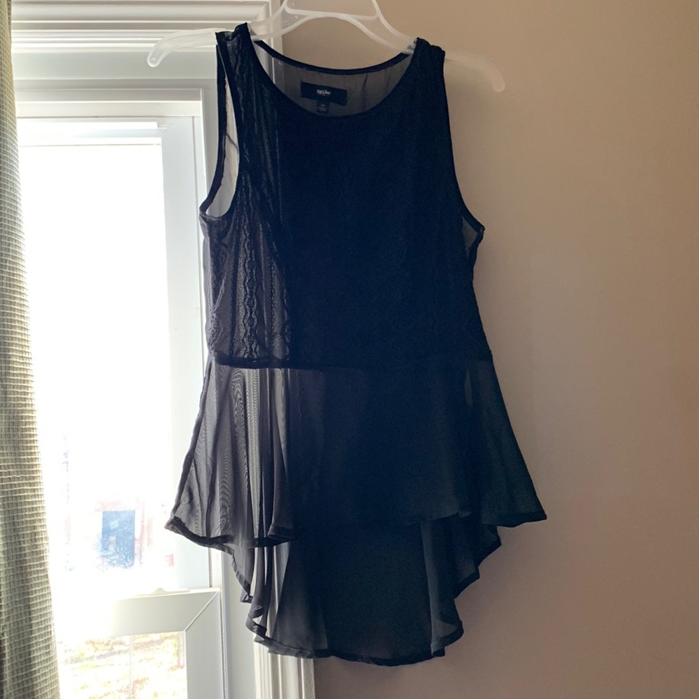 Black, sheer top